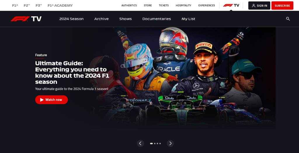 F1 TV Proのイメージ